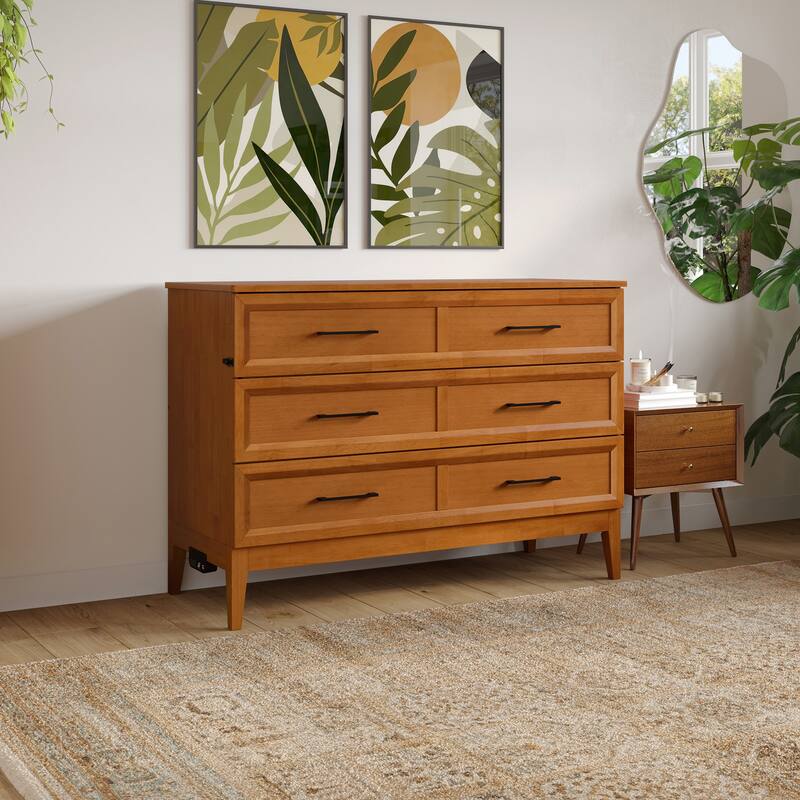 Santa Fe Murphy Bed Chest with Mattress and Built-in Charger