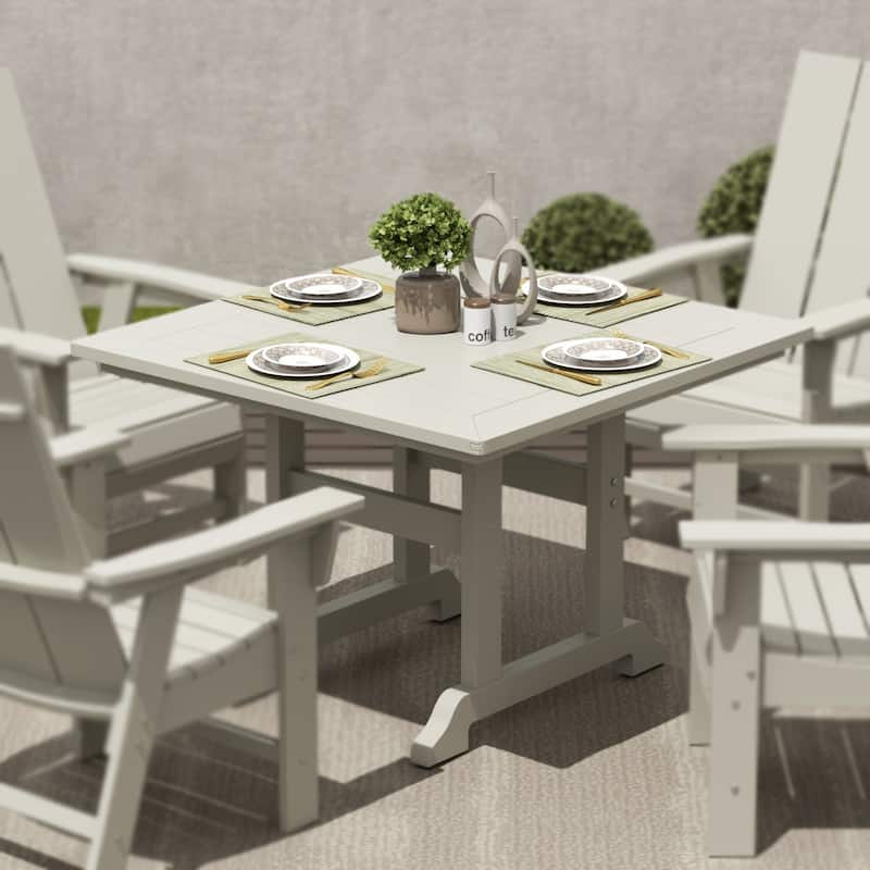 Laguna Hdpe All Weather Outdoor Patio 43" Square Dining Table - Sand
