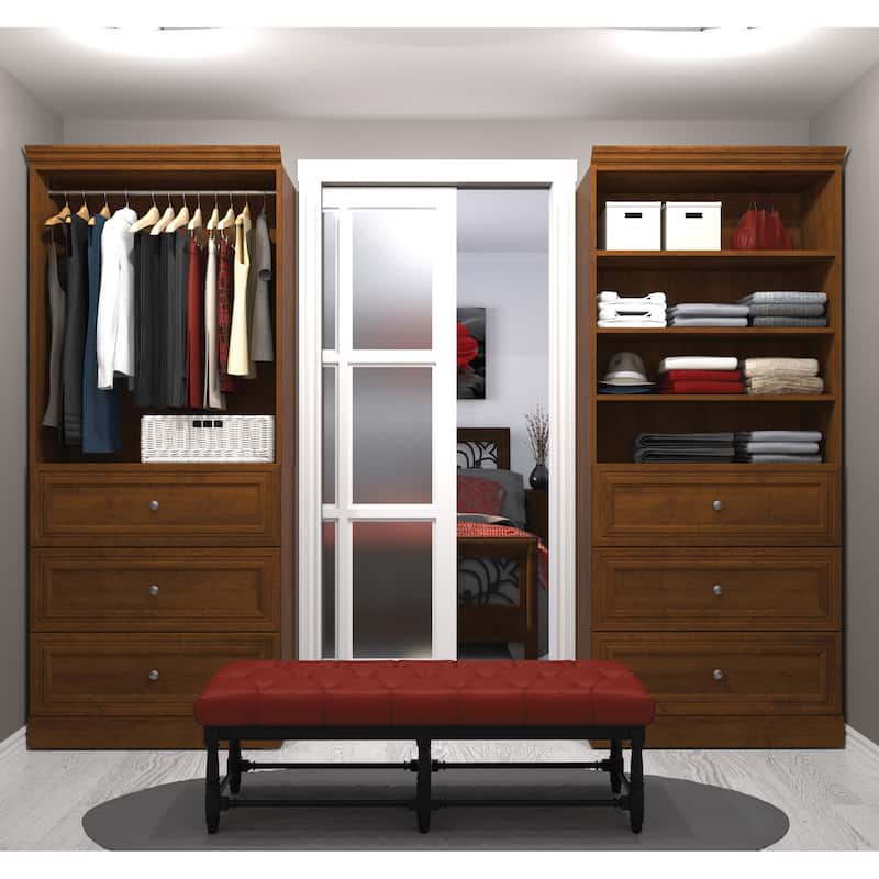 Versatile 72W Closet Organizer with Drawers and Wardrobe by Bestar