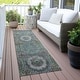 preview thumbnail 67 of 101, Machine Washable Indoor/Outdoor Boho Global Chantille Rug Green - 2'3" x 7'6"