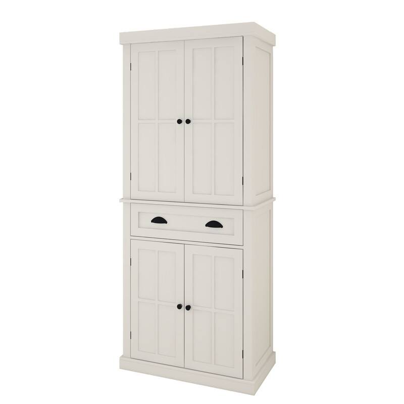 71" 4-Doors Kitchen Pantry with Drawer and 2 Adjustable Shelves