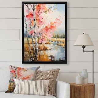 Designart "Birch Woods Spring Awakening V" Tree Birch Framed Canvas ...