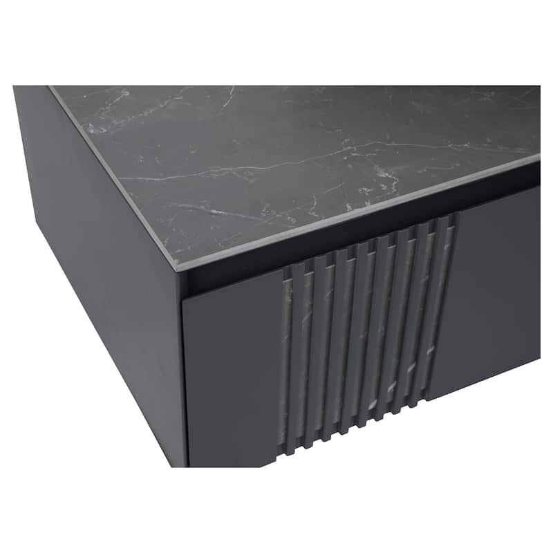 Modern Wall-Mount Bathroom Vanity with Washbasin Manhattan Concrete Non-Toxic MDF-40"-Diamond 32"