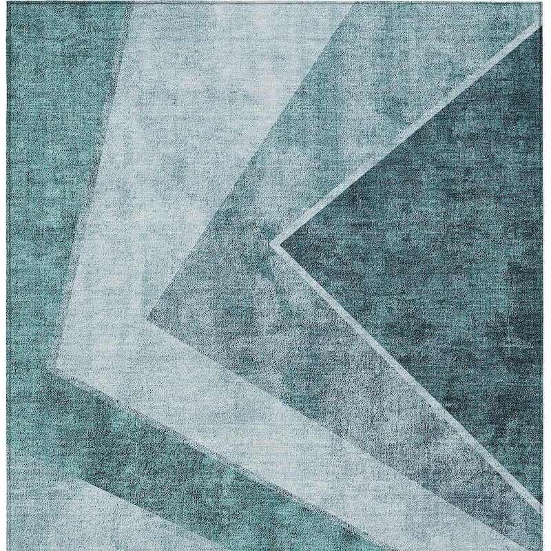 HomeRoots Geometric Transitional Rectangle Outdoor Rug
