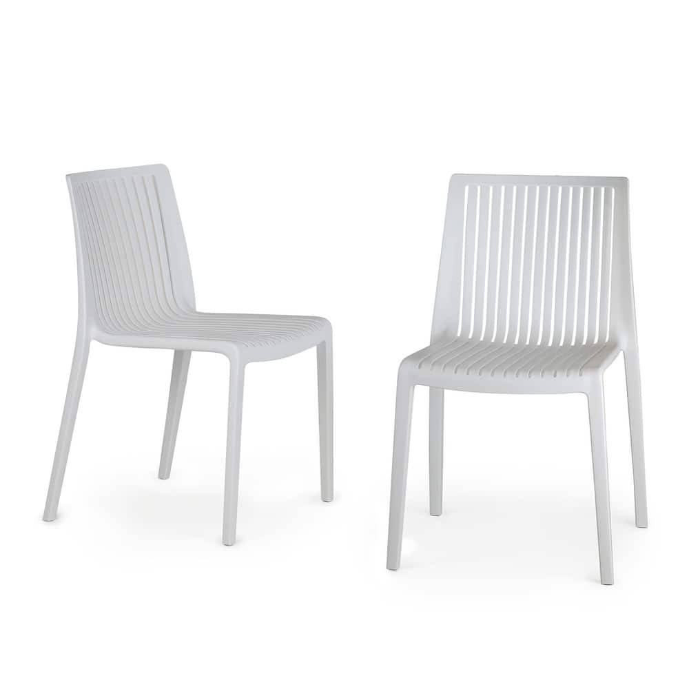 WRGHOME Modern Stacking Patio Dining Side Chair Indoor/Outdoor (Set of 2) - 32.28'' H X 21.26'' W X 22.04'' D