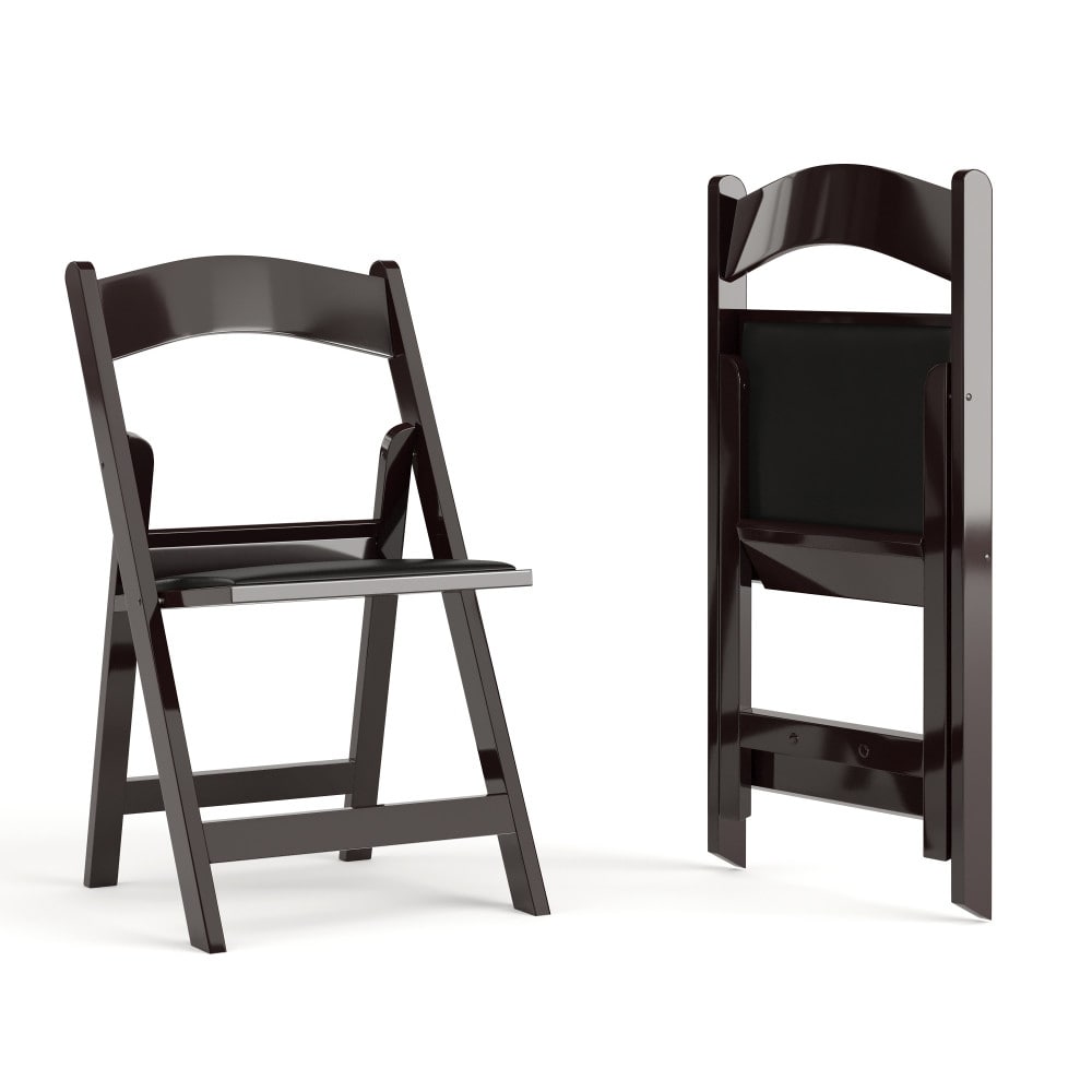 Folding Chair - Resin - 2 Pack 800LB Weight Capacity - Vinyl Seat - 18"D x 17.25"W x 30.75"H
