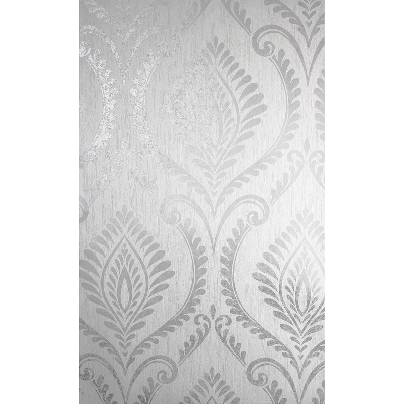 Fine Decor Estelle Grey Damask Wallpaper