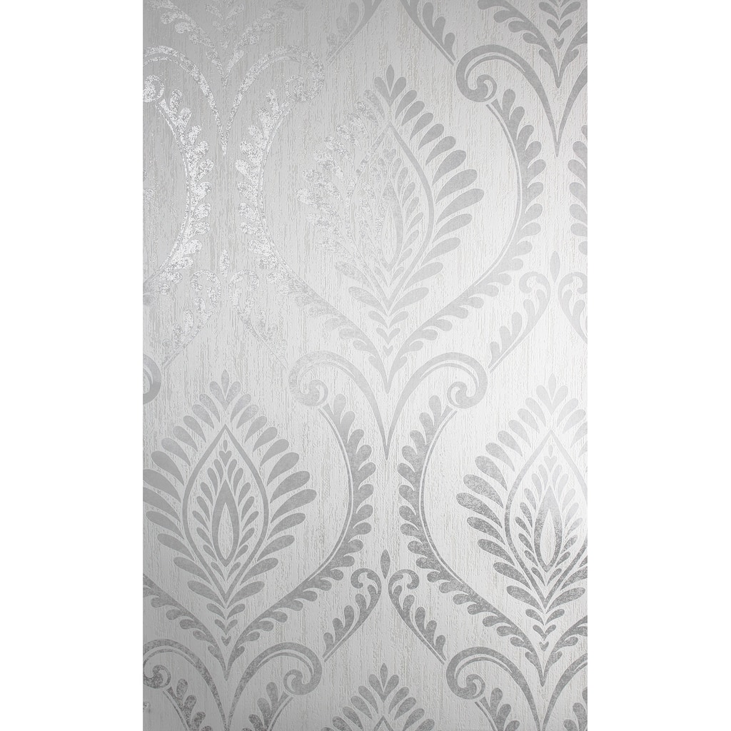 Fine Decor Estelle Grey Damask Wallpaper