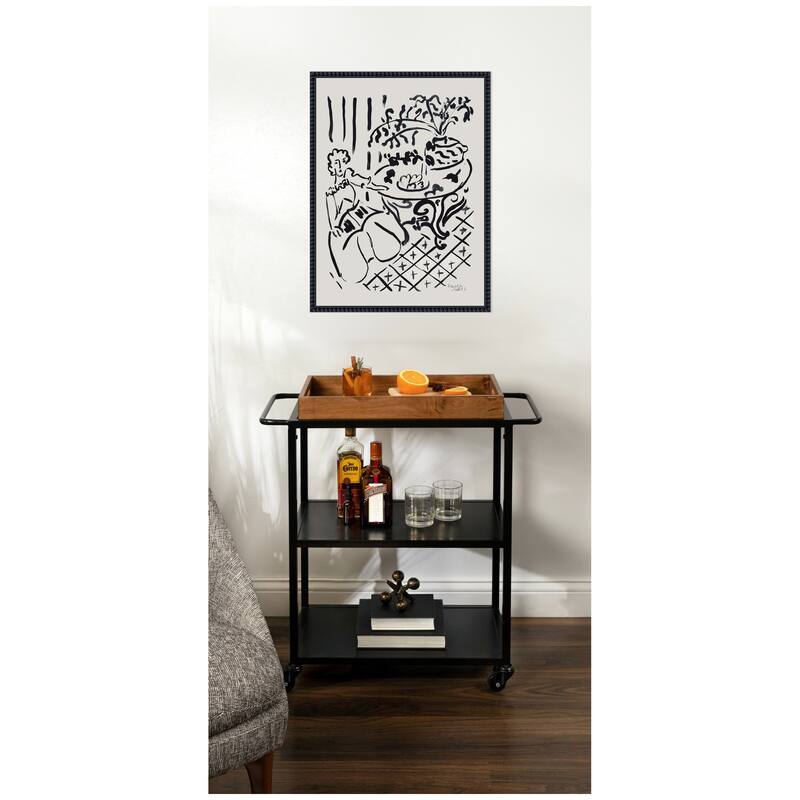 Kate and Laurel Fille assise a table 1947 Henri Matisse by Nostalgia Prints Framed Canvas Wall Art Print