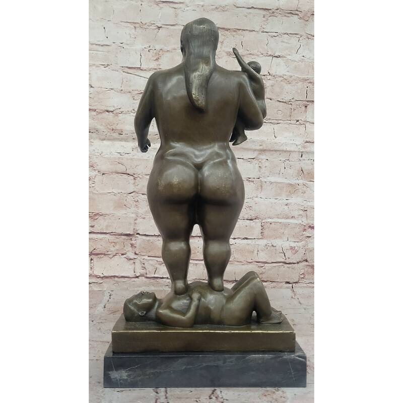 Fernando Botero Plump Family Bronze Figurine Statue Marble Base Figurine Modern 17 Inches X 9.5 Inches