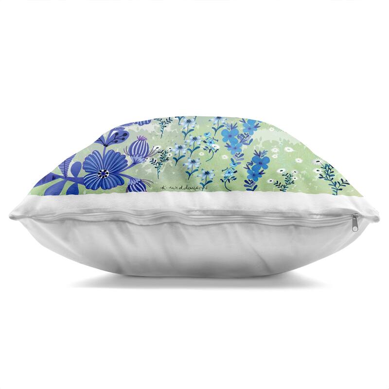 Stupell Whimsical Blue Garden Decorative Printed Throw Pillow Design by Kay Widdowson