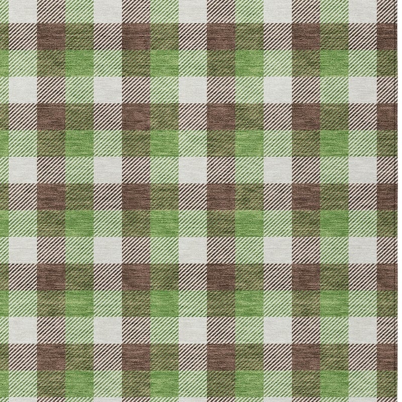 HomeRoots Plaid Transitional Rectangle Outdoor Rug
