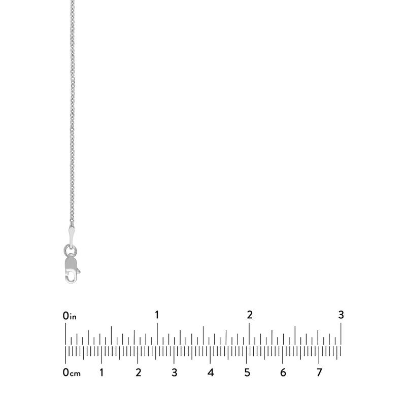 Curata 14k White Gold 1.45mm Hollow Cable Chain Necklace (Lobster)