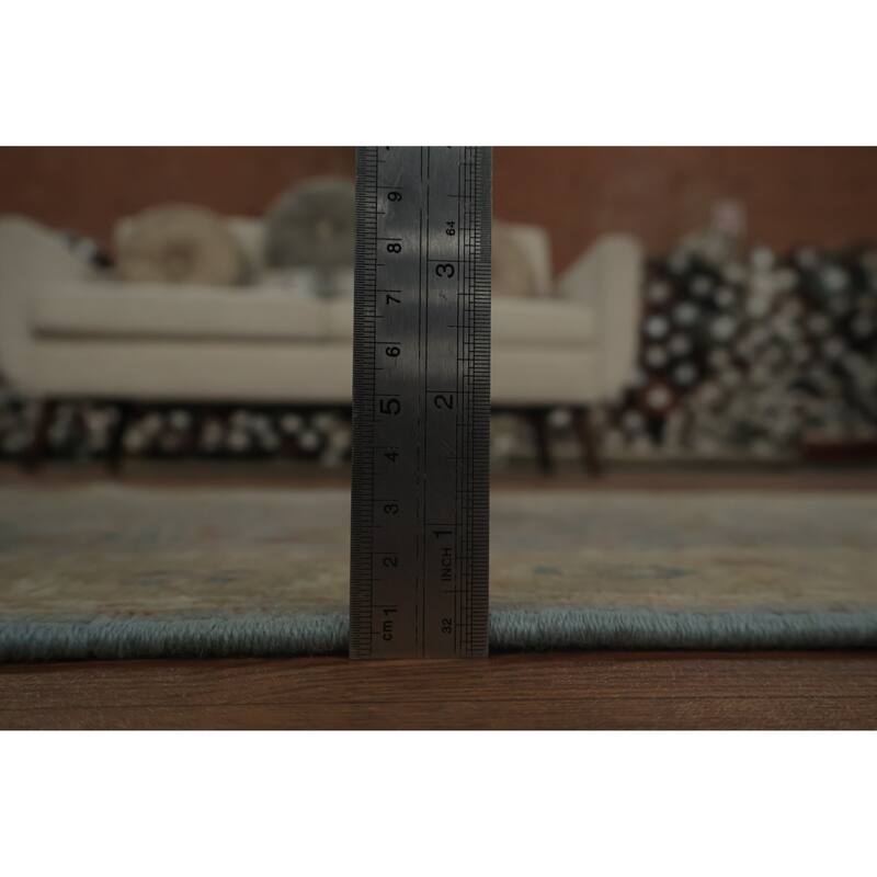 Hand Knotted Oriental 100% Wool Carpet Traditional All-Over Navy Blue & Blues Ziegler Area Rug - 3' 10'' X 2' 0''