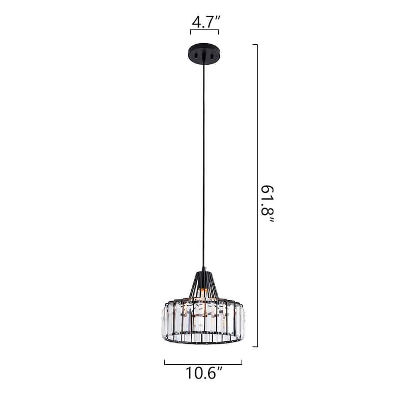 Maxax 1 - Light Single Drum Pendant with Crystal Accents - N/A