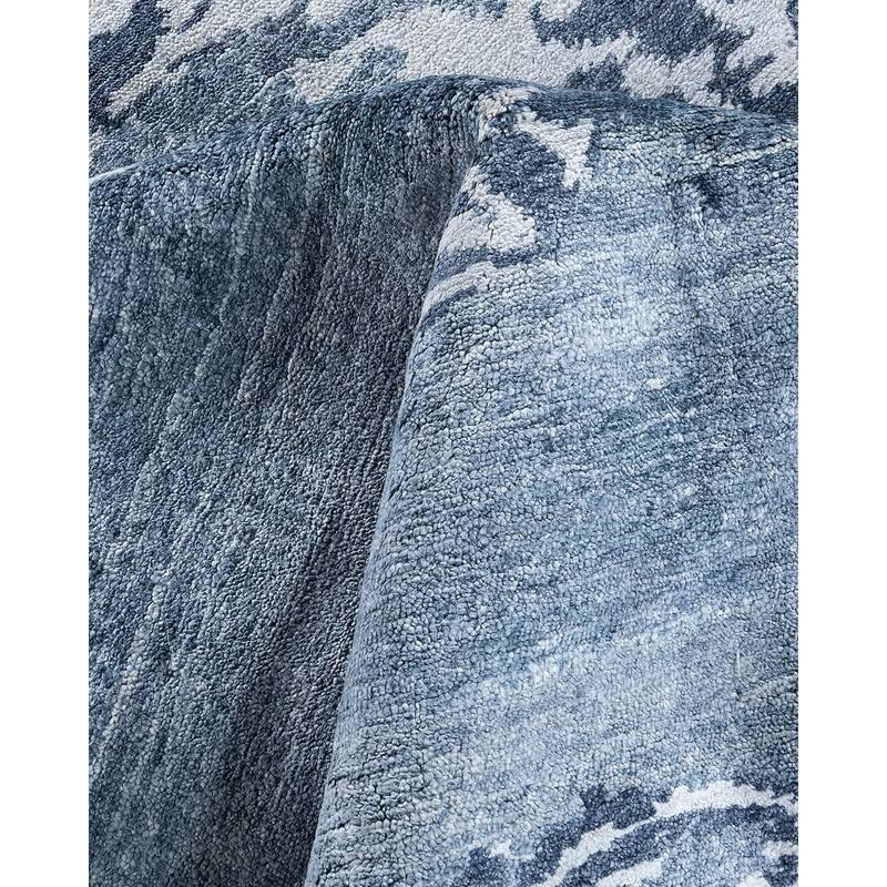 Modern One-of-a-Kind Hand-Knotted Area Rug - Gray, 9' 2" x 12' 0" - 9' 2" x 12' 0"
