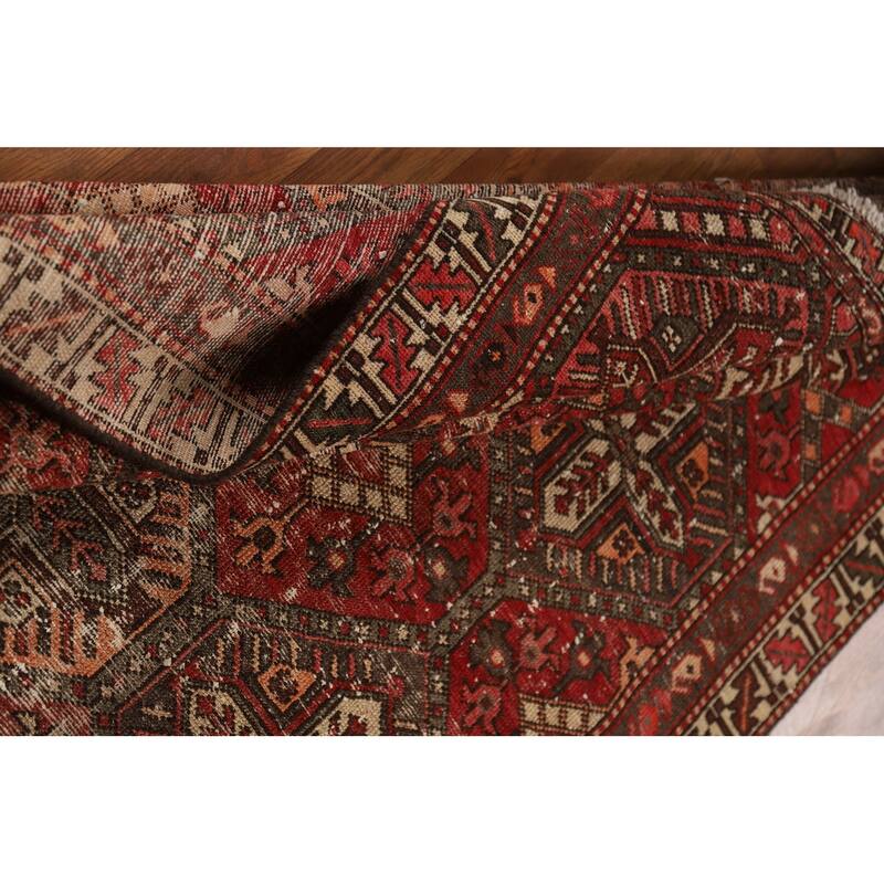 All-Over Geometric Bakhtiari Persian Area Rug Hand-Knotted Wool Carpet - 4'5" x 6'7"