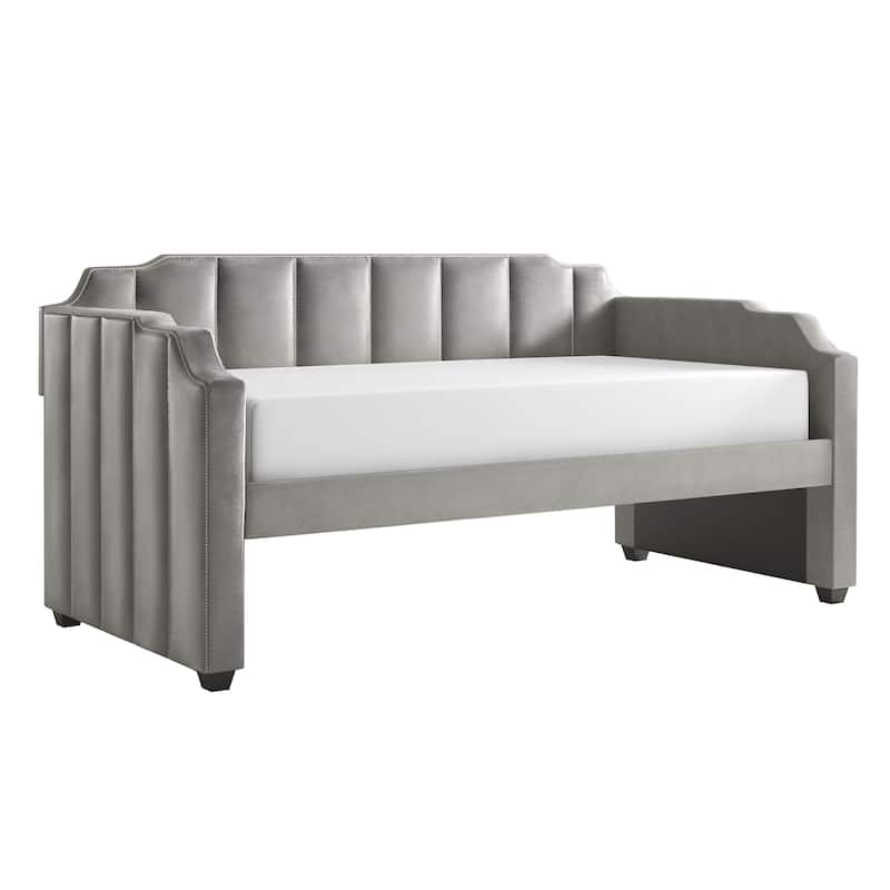 Chareau Glam Grey Velvet Daybed by iNSPIRE Q Modern - Daybed ONLY