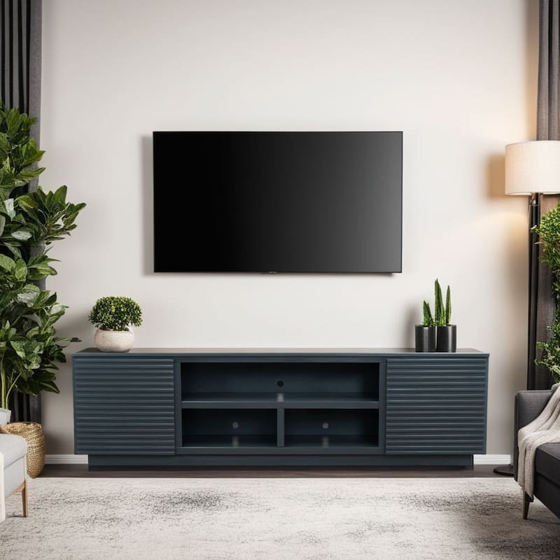 Bridgevine Home Stardust 89 inch TV Stand for TVs up to 100 inches, No Assembly Required - Black