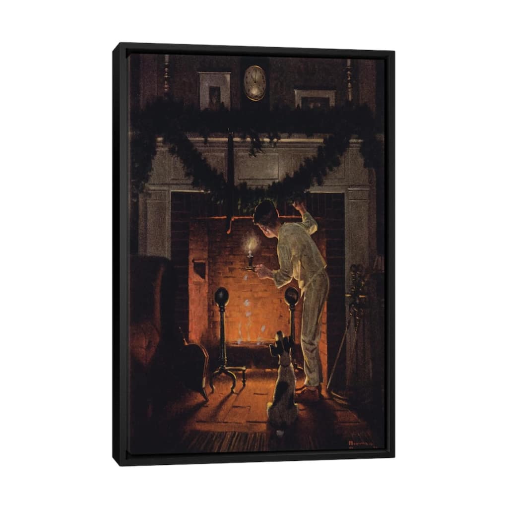 iCanvas "Is He Coming? " by Norman Rockwell Framed Canvas Print