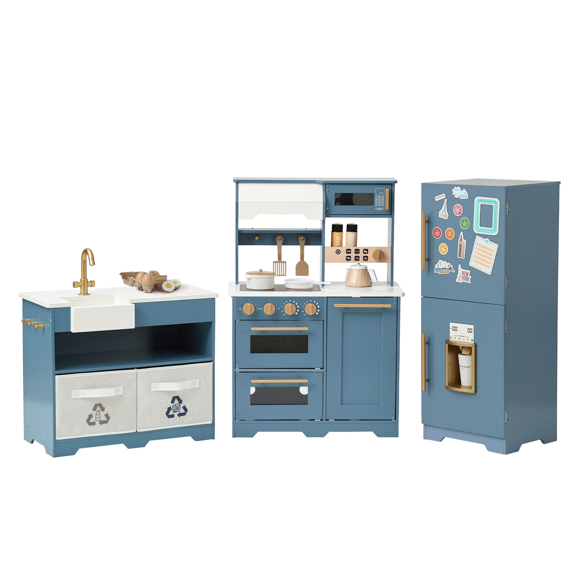 Teamson Kids Little Chef Atlanta Modular Play Kitchen - 60.75" L x 12.99" W x 34.37" H