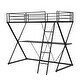 preview thumbnail 7 of 9, Twin Size Loft Bed with Desk, Ladder and Full-Length Guardrails, X-Shaped Frame, Black