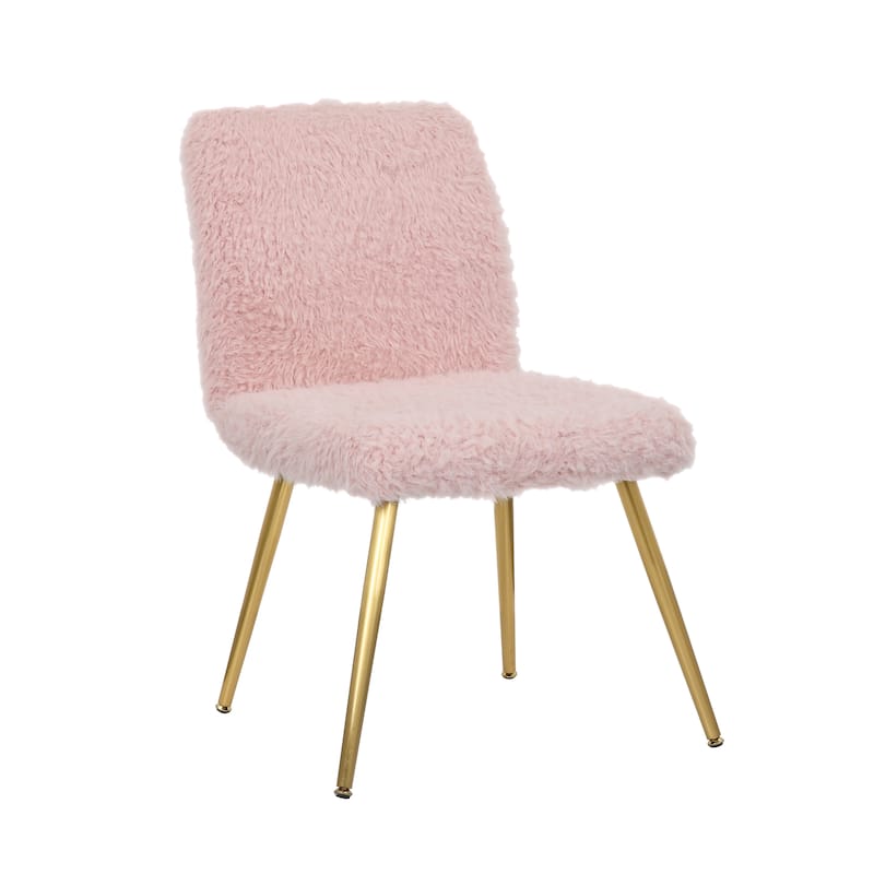Porthos Home Gwen Dining Chairs, Plush Upholstery, Gold Legs, Armless