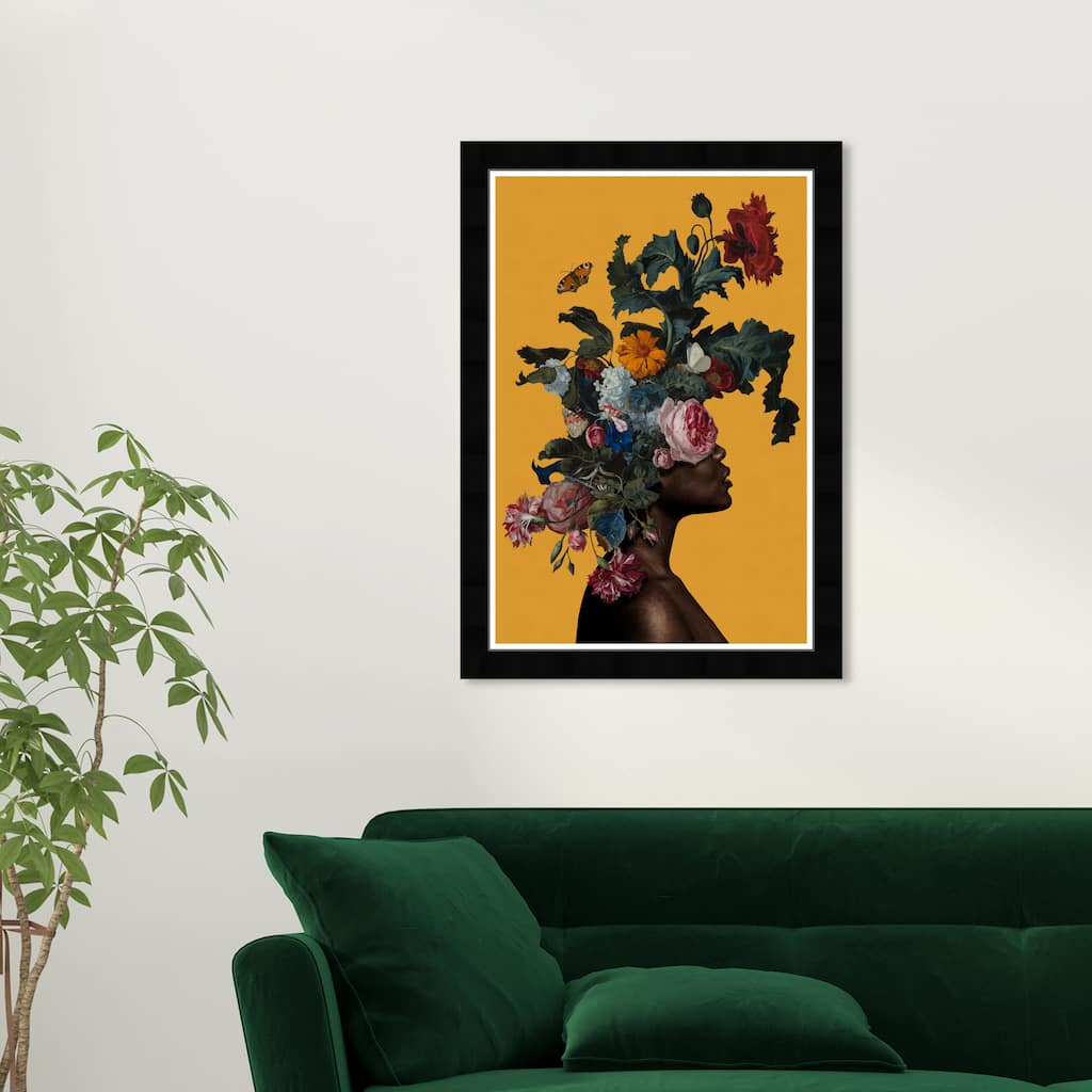 Wynwood Studio Prints People and Portraits Floral Views Yellow and Mustard Modern & Contemporary Wall Art Canvas Print