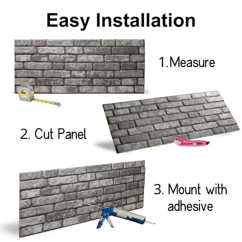 0.79 in. x 19.69 in. x 47.24 in. UltraLight Faux Brick HD Printed Jointless Common Plank (4-Pack)