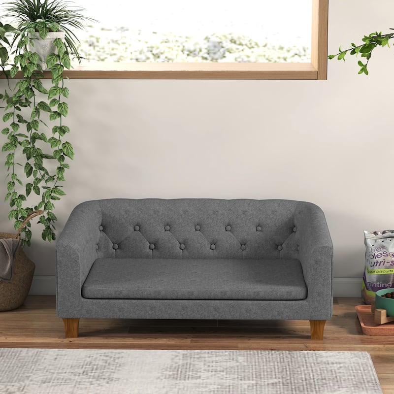 PawHut Raised Dog Sofa, Elevated Pet Sofa for Small Medium Dogs