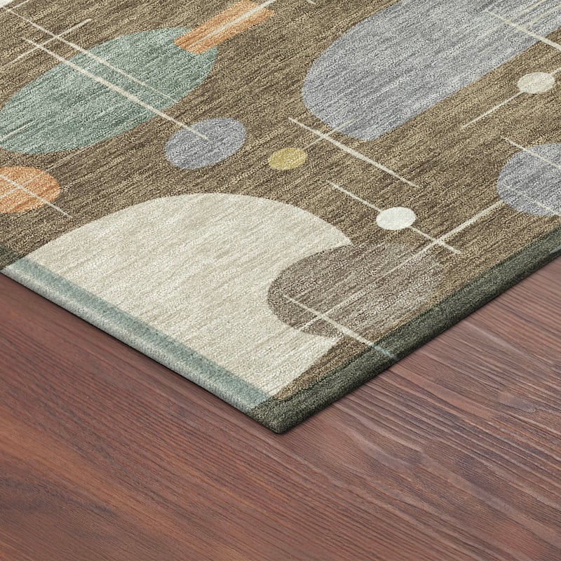 Machine Washable Indoor/ Outdoor Contemporary Fun Chantille Rug