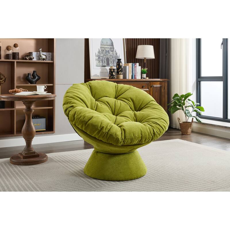 Oversized Swivel Accent Chair, 360-Degree Swivel Barrel Chair, Papasan Chair for Living Room and Bedroom Comfort