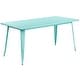 preview thumbnail 6 of 4, 31.5" x 63" Rectangular Metal Indoor-Outdoor Table - Industrial Table Mint Green
