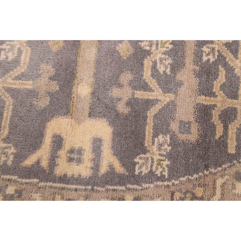 ECARPETGALLERY Hand-knotted Royal Oushak Dark Grey Wool Rug - 7'9 x 7'9