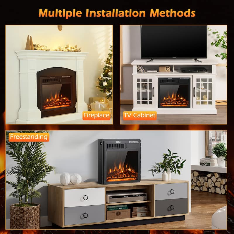 Costway 18'' Electric Fireplace Insert 5100 BTU Freestanding Heater - See Details