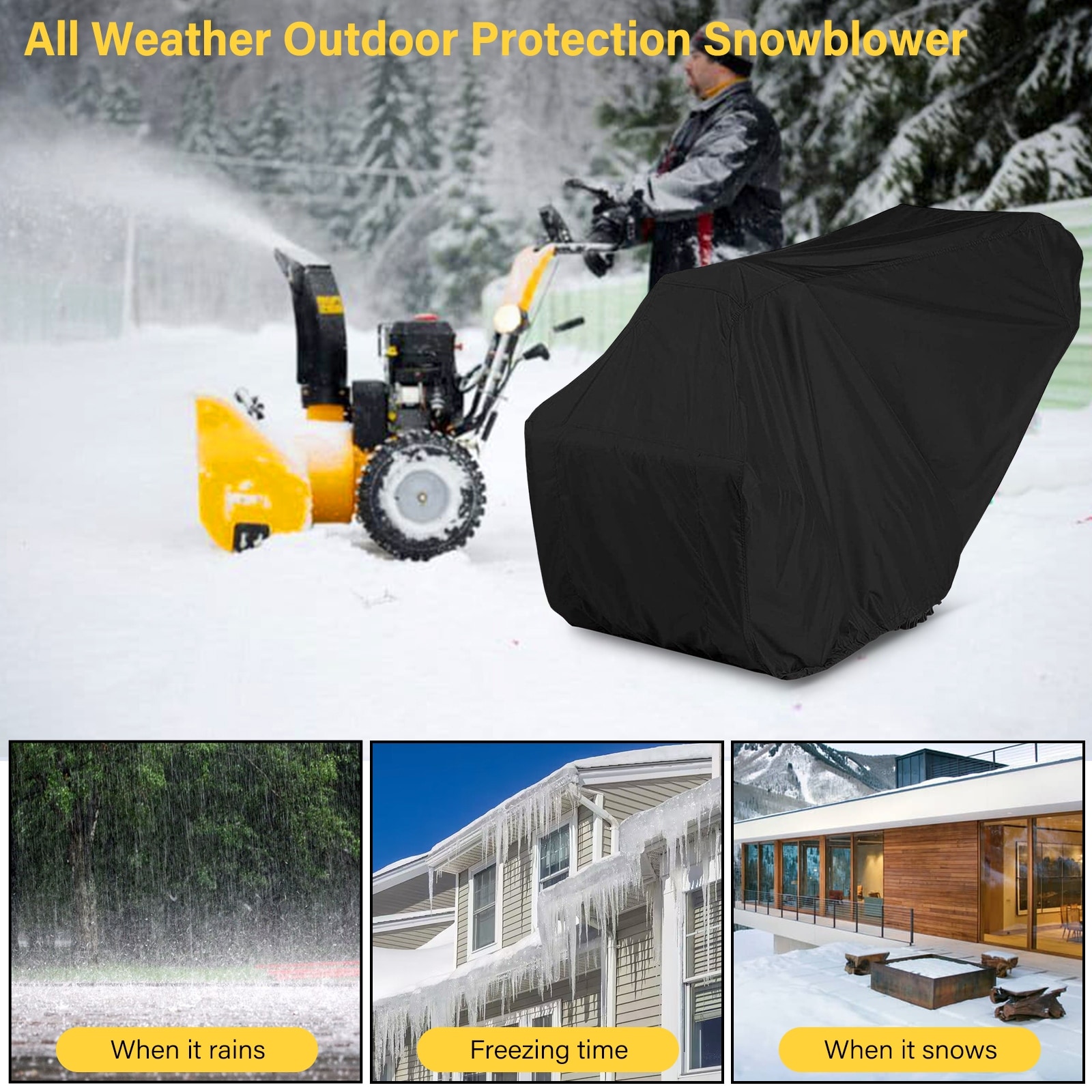 Heavy Duty Snow Blower Cover Waterproof, UV Resistant, Fits Most