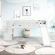 preview thumbnail 2 of 7, White Twin Solid Wood Low Loft Bed with Stairs & Slide