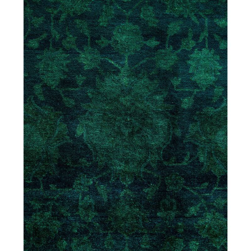 Overdyed One-of-a-Kind Hand-Knotted Area Rug - Green - 12' 0" x 17' 6"
