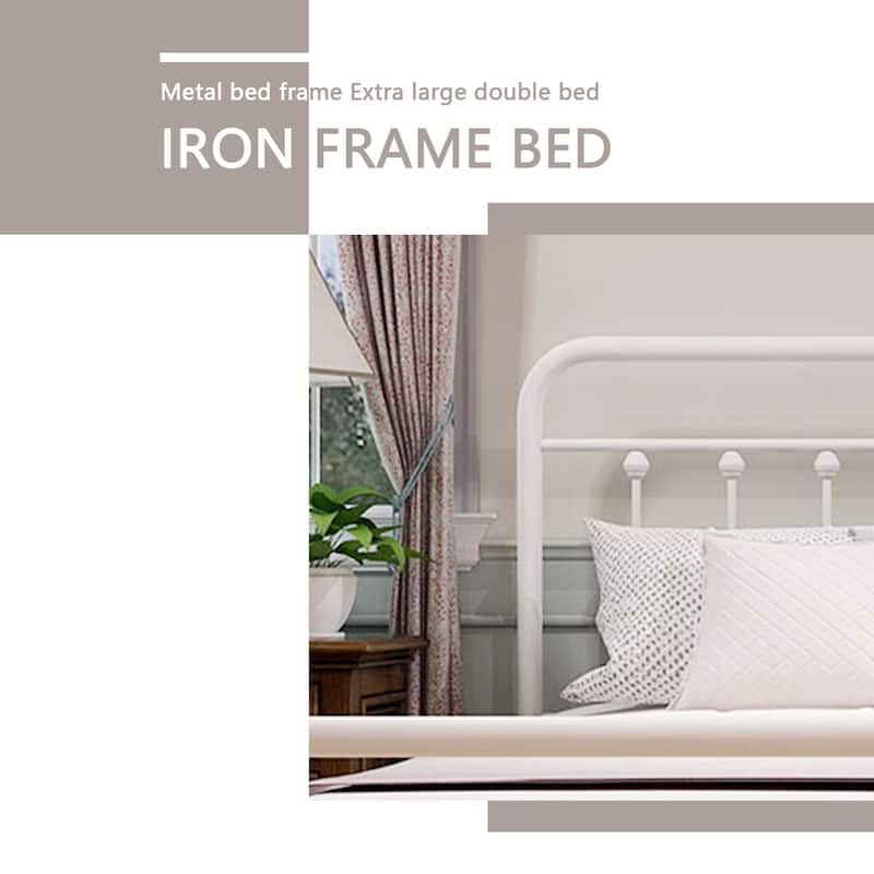 Goutwel Metal Bed Frame Victorian Vintage Style Headboard and Footboard