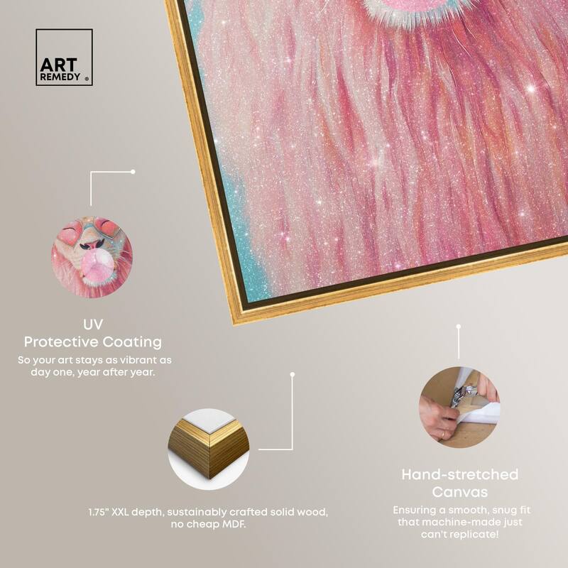 Pastel Lion Bubblegum Canvas by Art Remedy