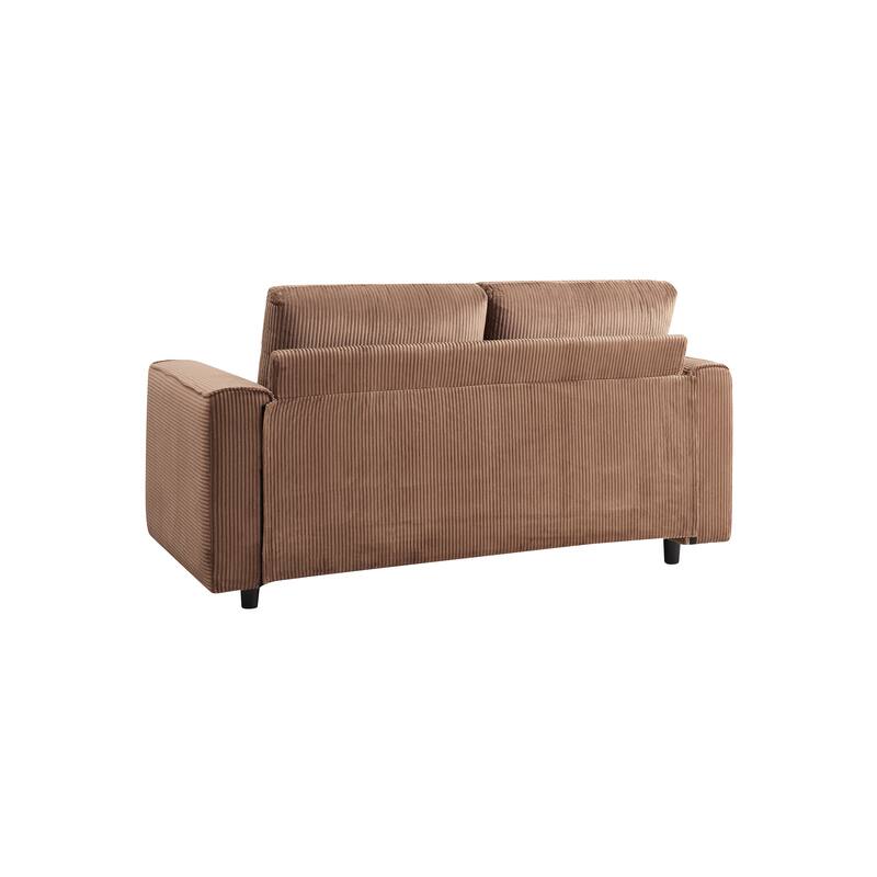 Modern Contemporary Upholstered Corduroy Plush Tufted Loveseat
