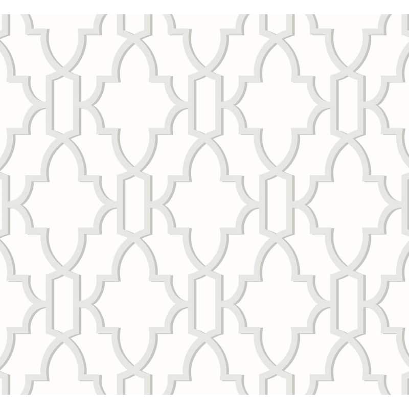 Luxe Haven Coastal Lattice Peel and Stick Wallpaper - 27 in. W x 18 ft. L - Harbor Mist