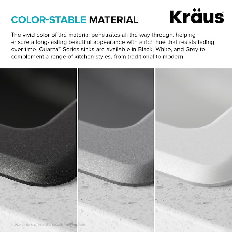 KRAUS Granite 24 inch 1-Bowl Undermount Drop-in Kitchen Sink