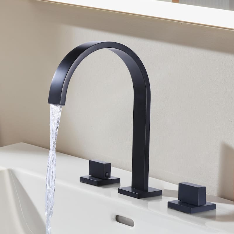 9.8"H Solid Brass Widespread 2-handle Bathroom Sink Faucet