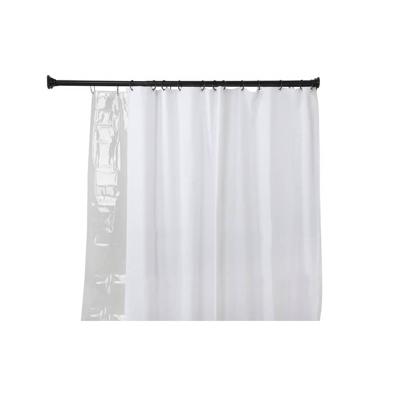 Utopia Alley 72-Inch Adjustable Rust-Proof Aluminum Double Shower Curtain Tension Rods, Includes Shower Liner and Shower Hooks