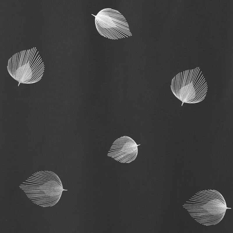 Silver Leaf Print Room Darkening 2 Panels