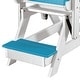 preview thumbnail 7 of 5, OS Home and Office Model Double Balcony Height Glider with Center Table in Aruba Blue and White