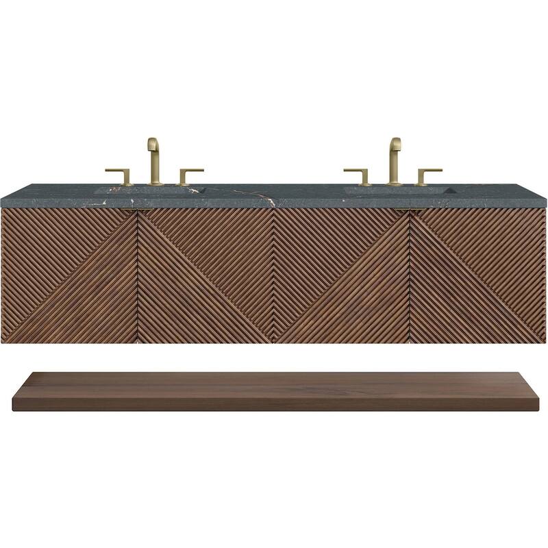 James Martin Vanities D200-V72-FPBL Marcello 72" Wall Mounted Double - Chestnut - Wood Finish