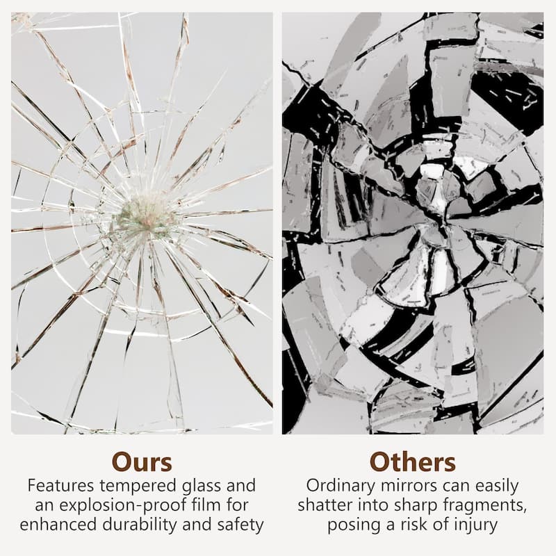 Scalloped Wood Frame Rectangle Wavy Wall Mirror