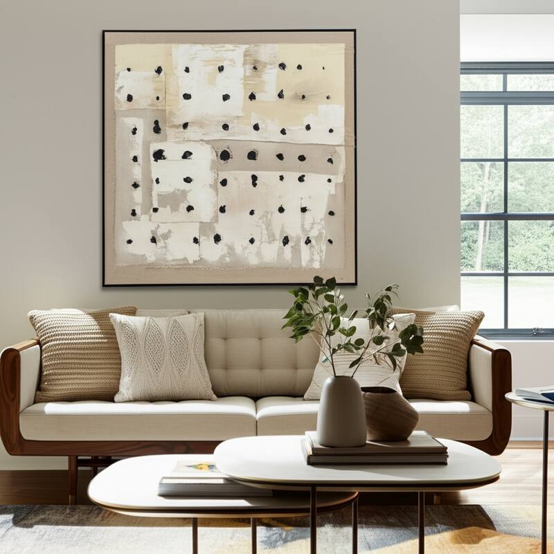 Canvas Wall Art Wood Frame Textured Design for Home Office - 40" Multi